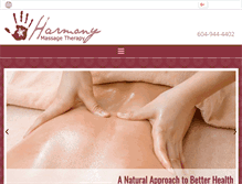 Tablet Screenshot of harmonymassagetherapy.ca